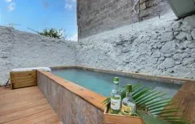 Maison de villa atypique avec piscine 2 chambres, à 100m de la plage