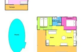 Villa Deshaies, 3 chambres, piscine, 300 m de la plage de Fort Royal.
