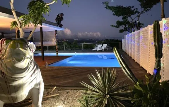 villa HERON de standing bord de mer & piscine au Diamant
