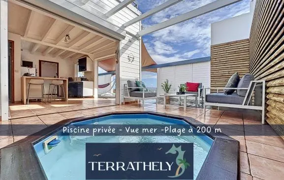 Terrathely*****, piscine privative, vue mer et plage à 400 pas !